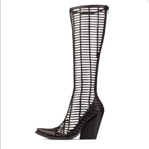 Jeffrey Campbell • Laser-cut Leather Cowboy Boots